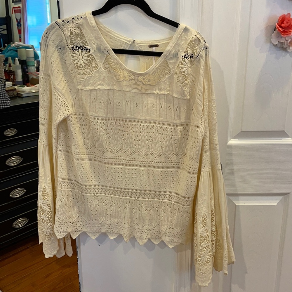 Cream lace top